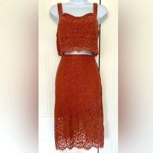 Dynamite Lace Skirt & Crop Top Set